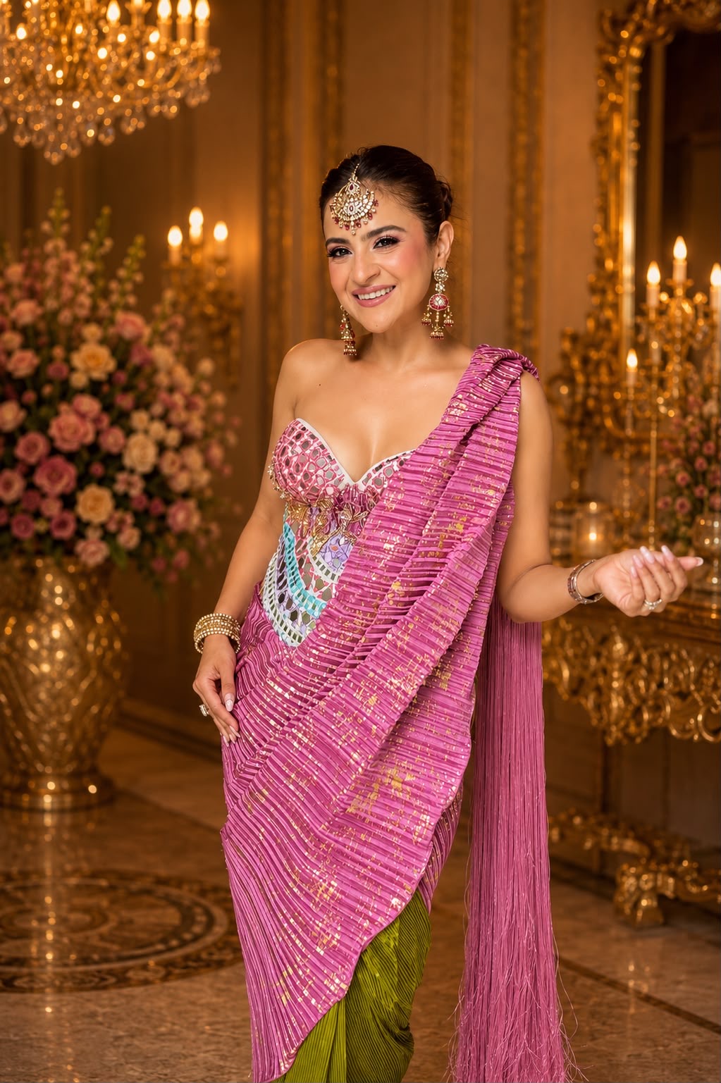 Gulmohar Drape Saree with Corset Blouse