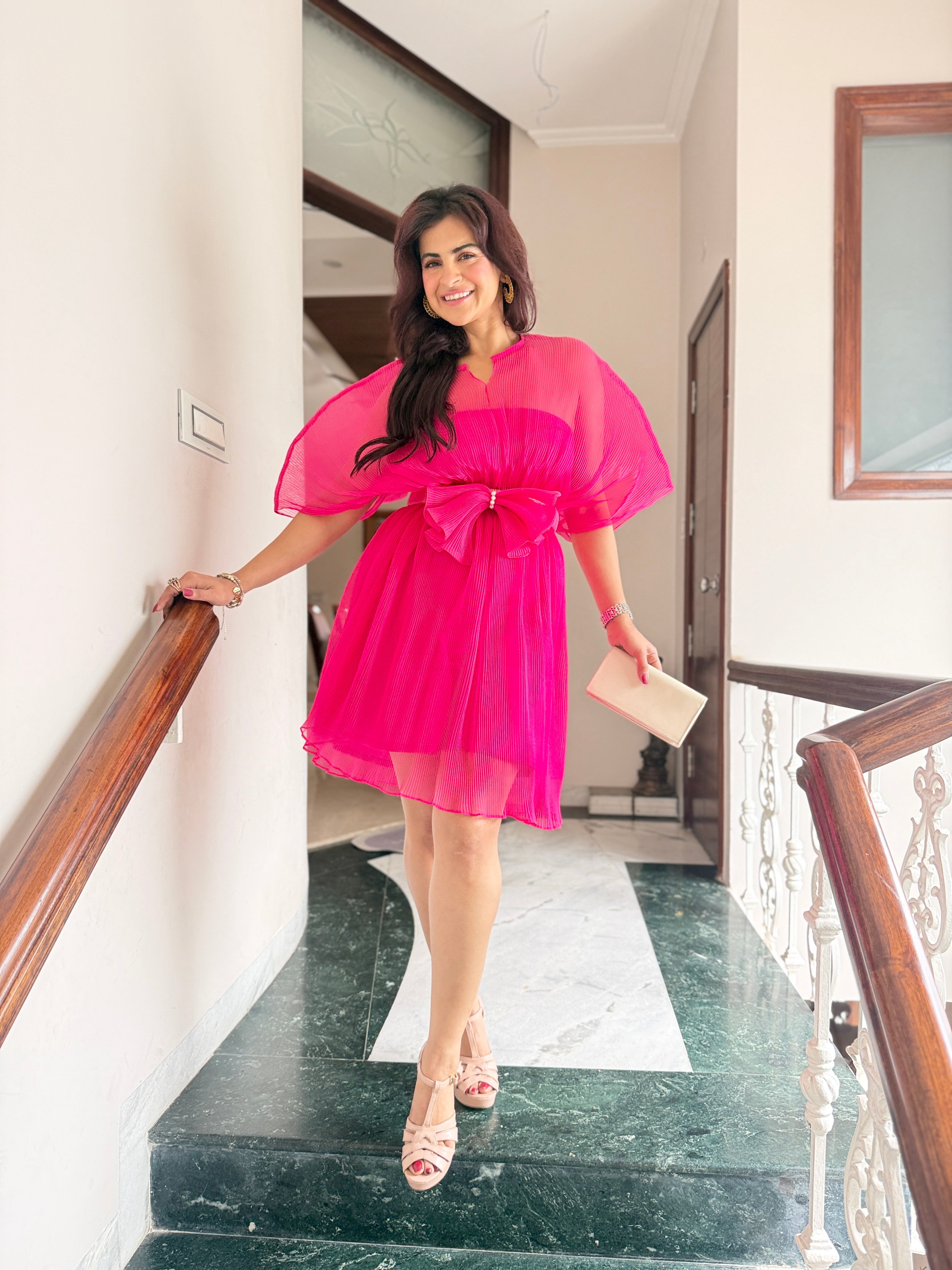 Blush Flame Moon Dress in Pink