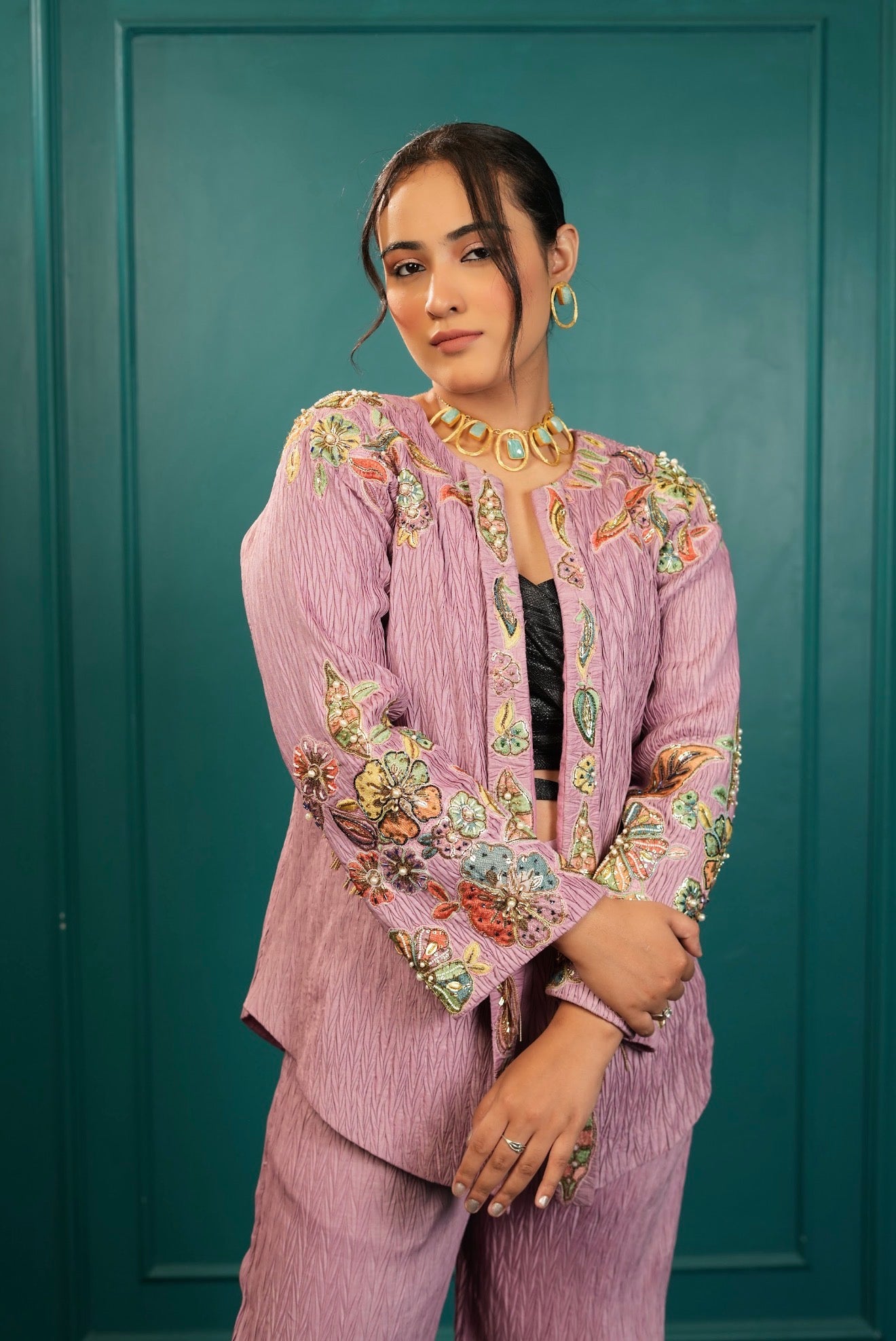 Gulnaar Embellished DENIM CO ORD SET