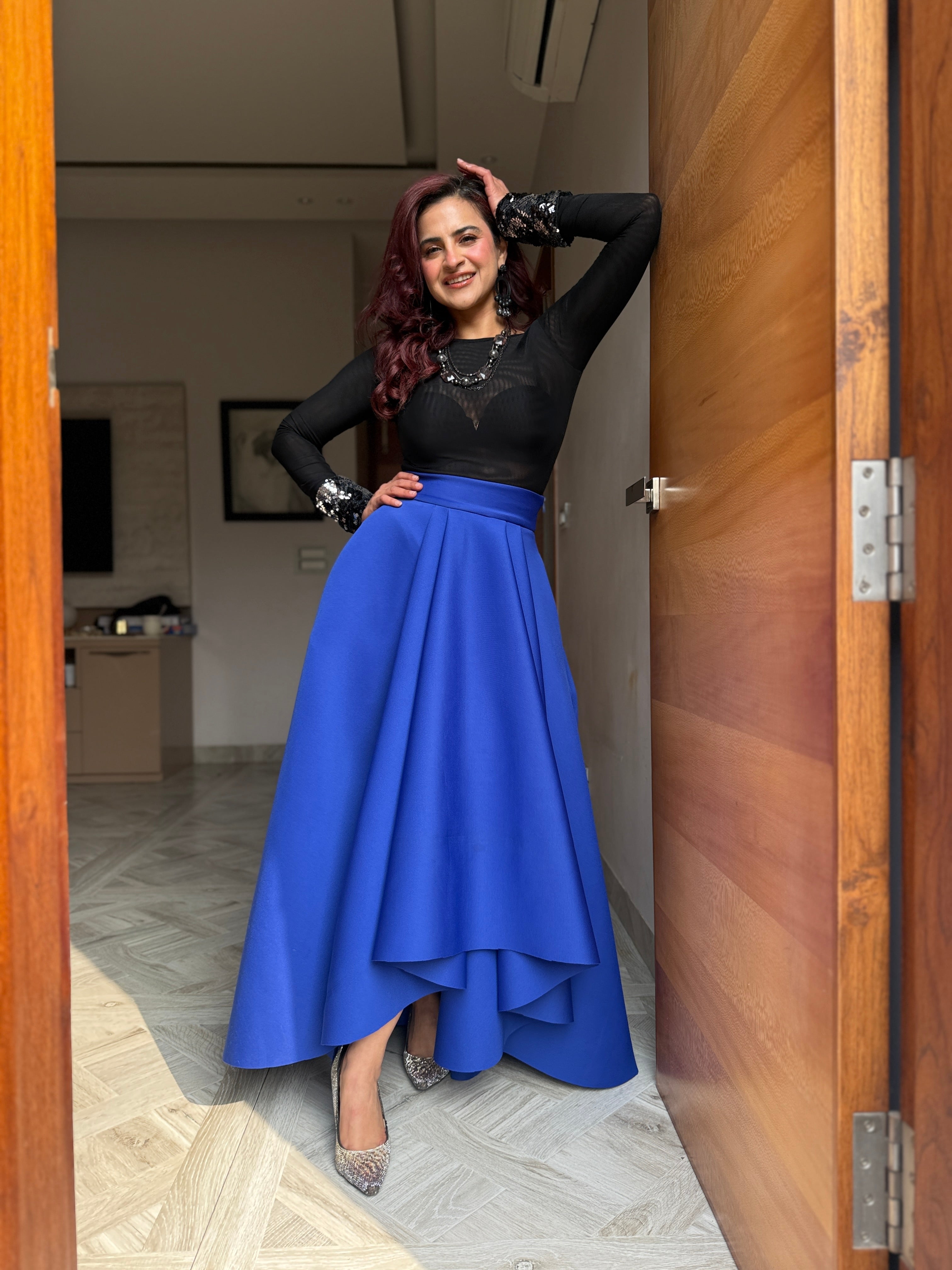 Neoprene blue skirt