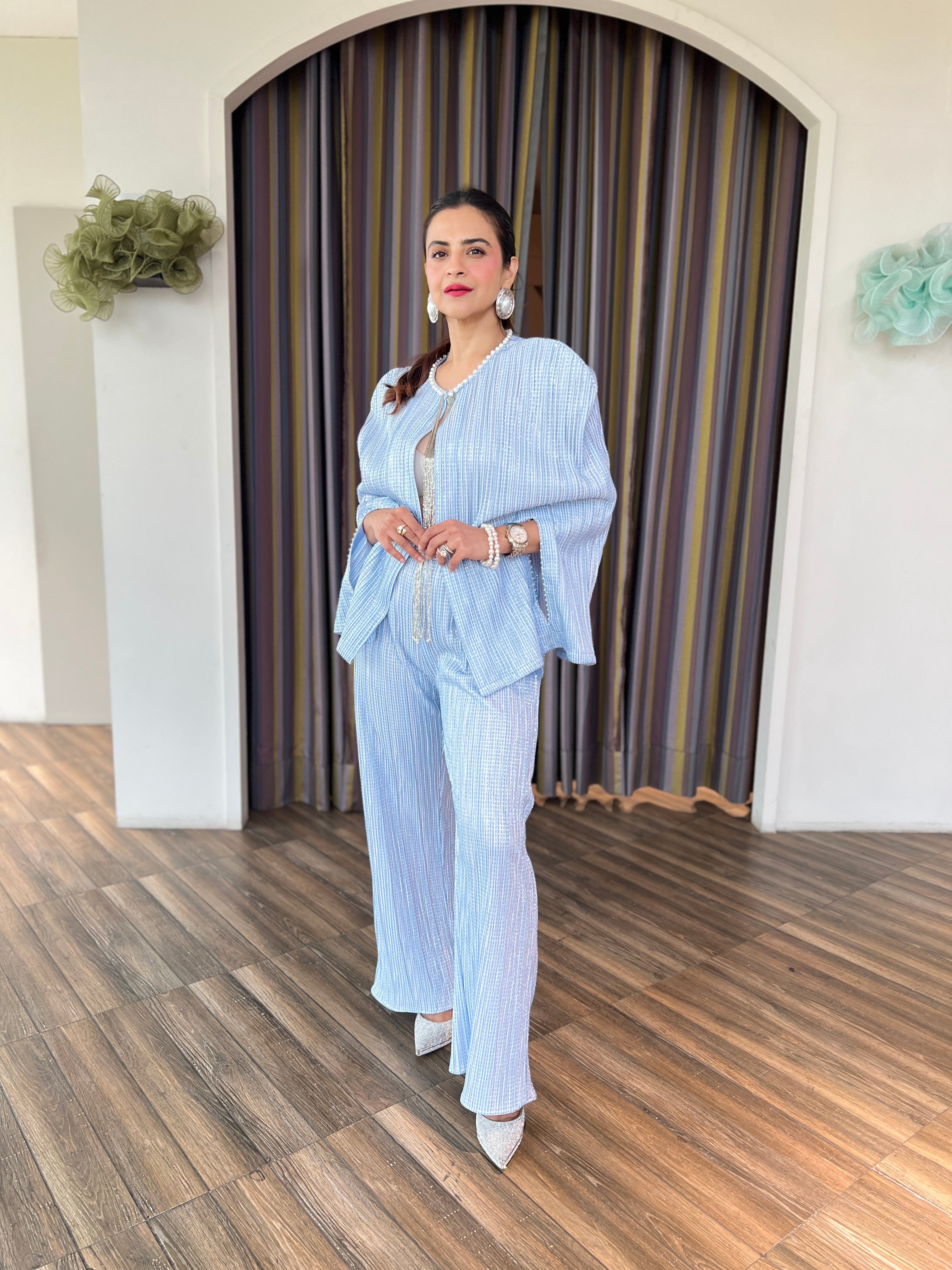 Blue Shimmer Cape set