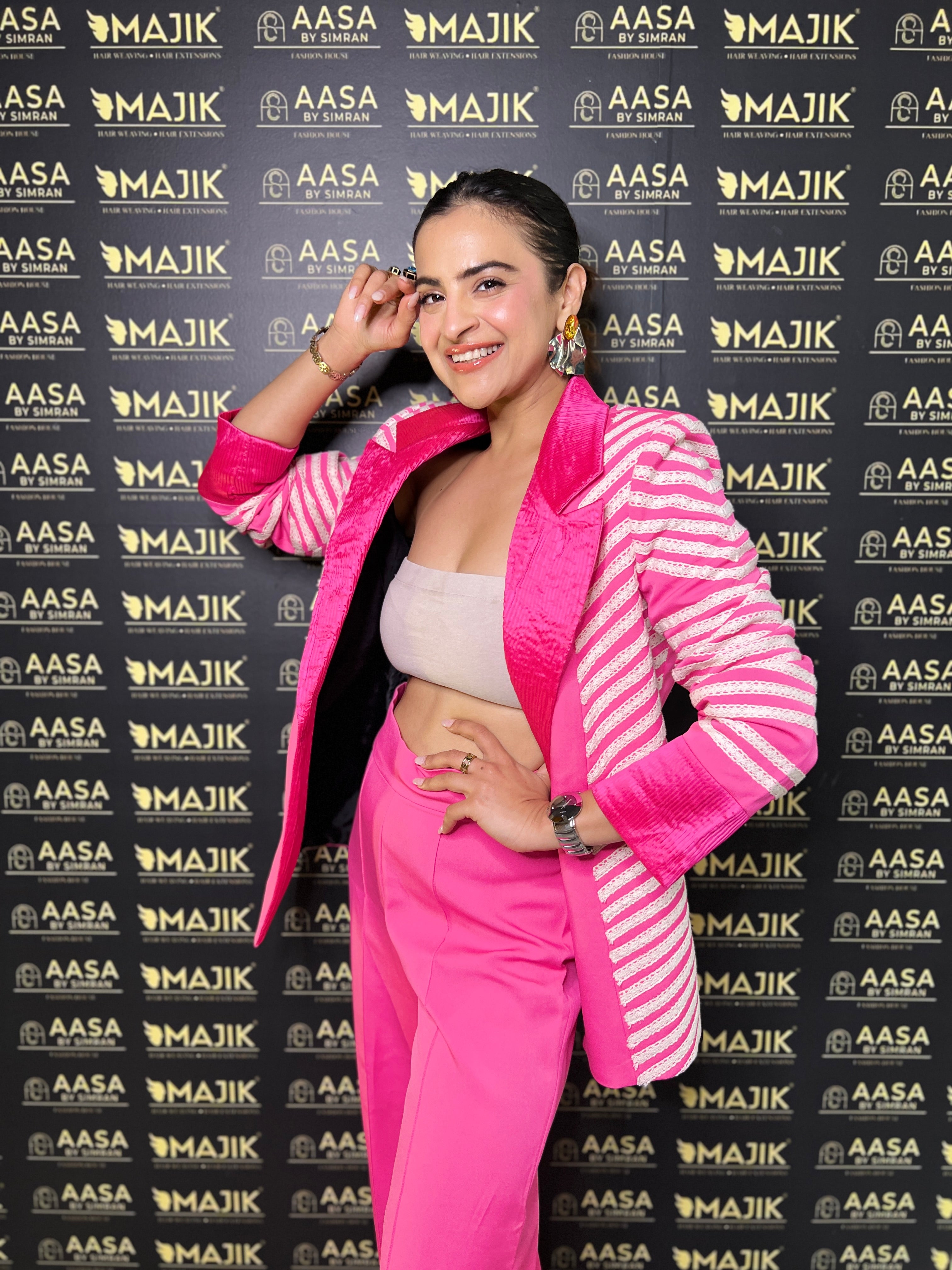 Faux Leather Drape saree in Black and Copper