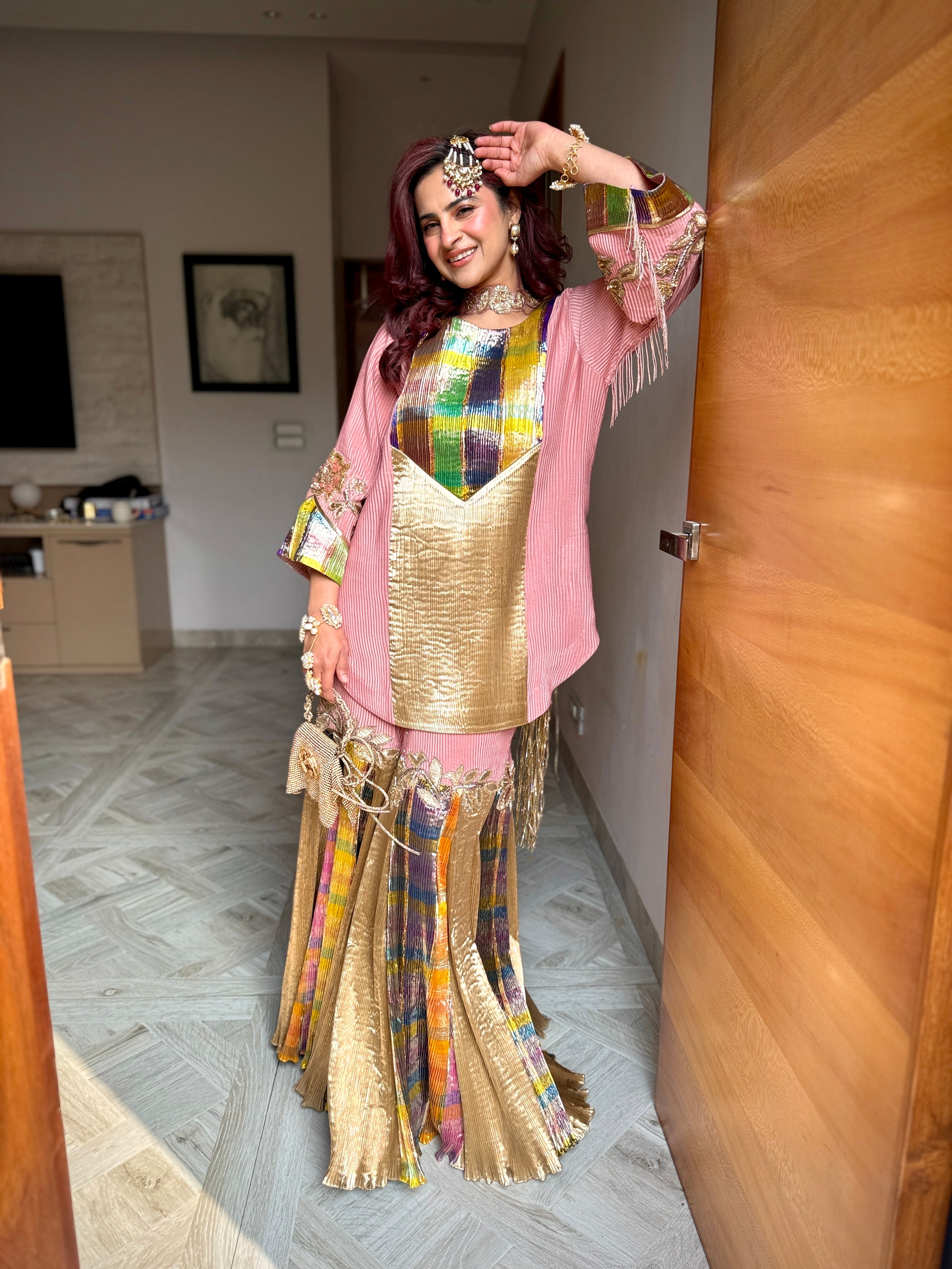 Rose Zari Garara Set in Pink