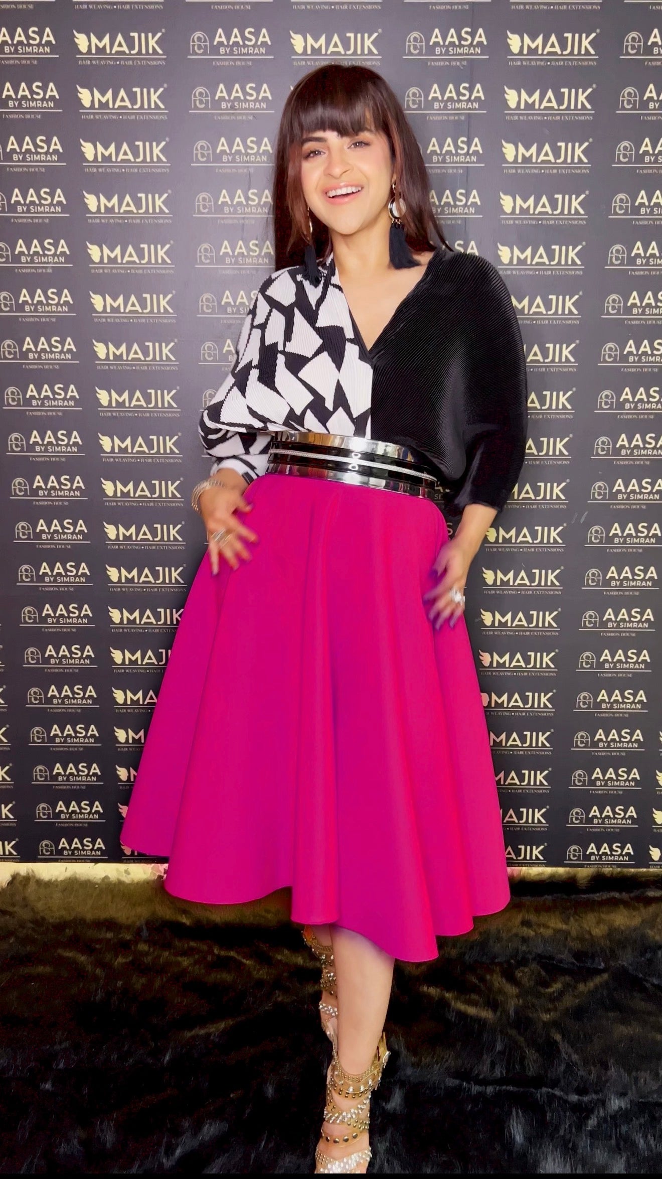 Pink eclipse in Pink, Black and white