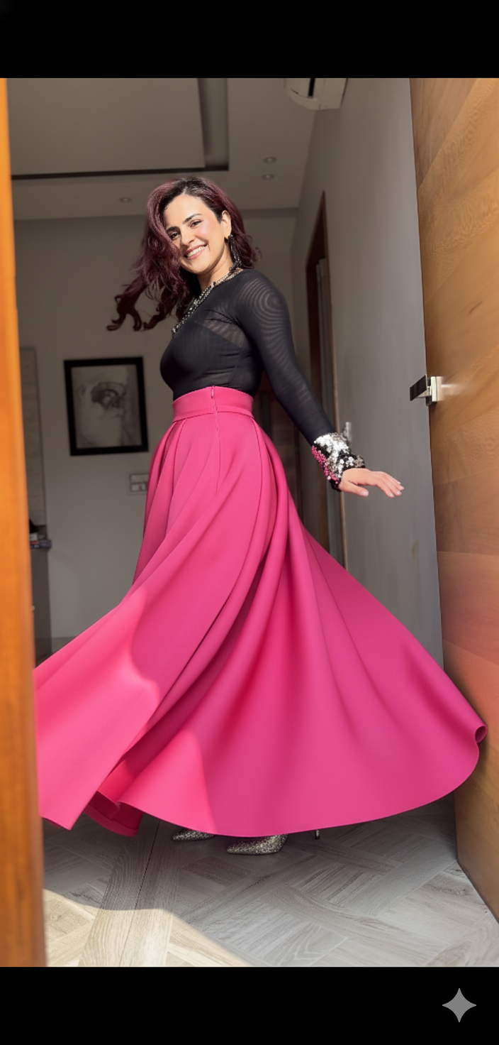 Bubblegum Pink neoprene  skirt