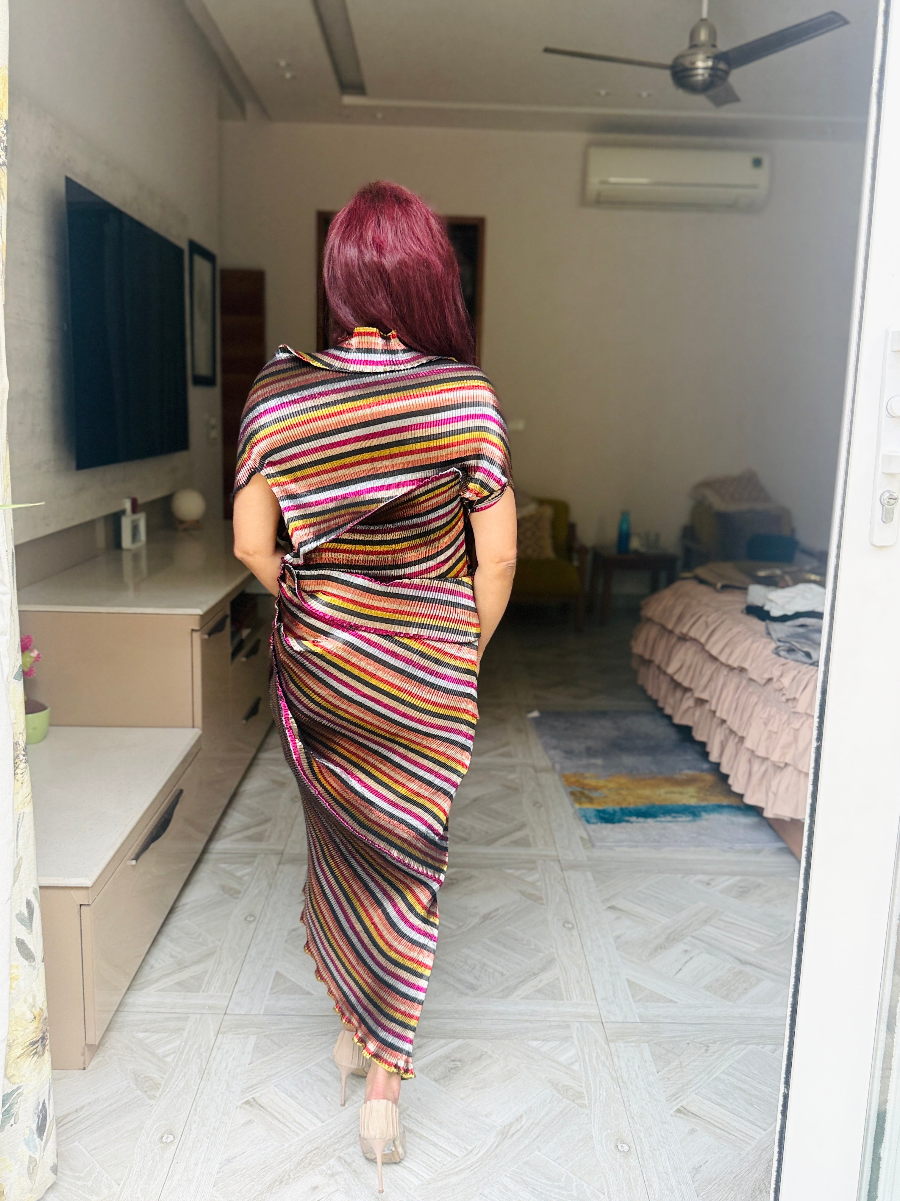 Multi colour striped Luxe Wrap