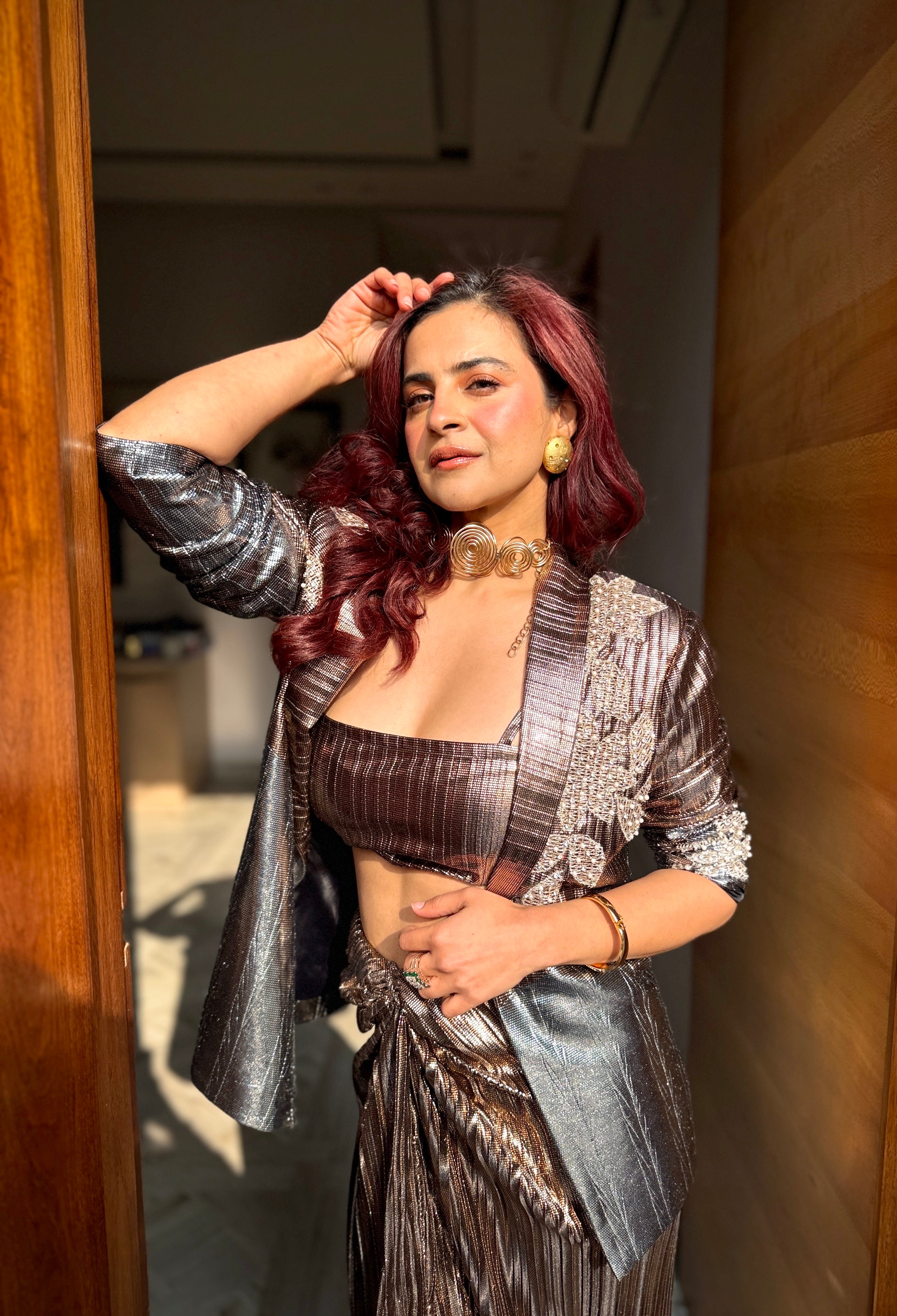 Argent Ember Power Blazer in Copper and Silver