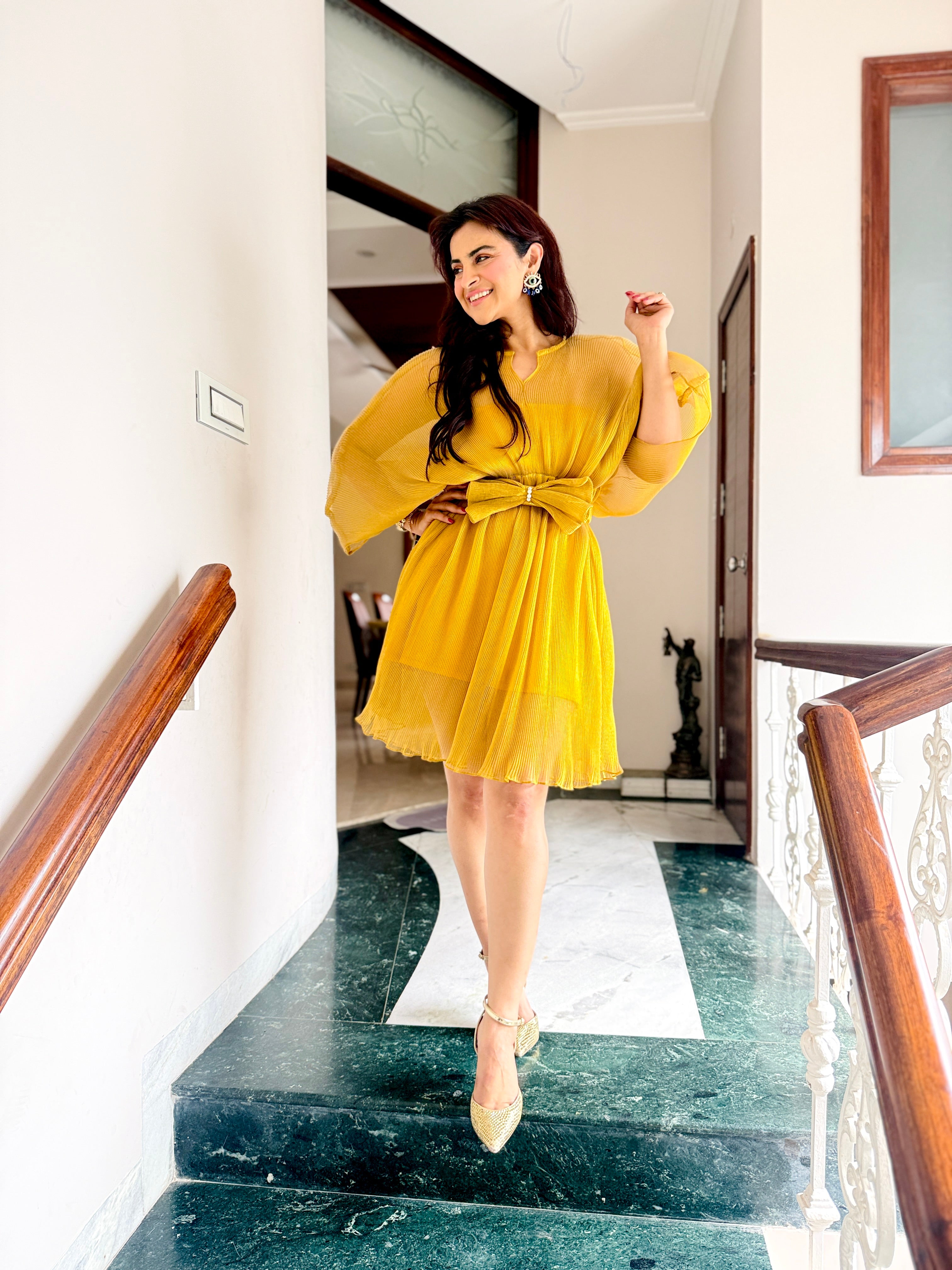 Sunshine Bloom Moon Dress in Golden