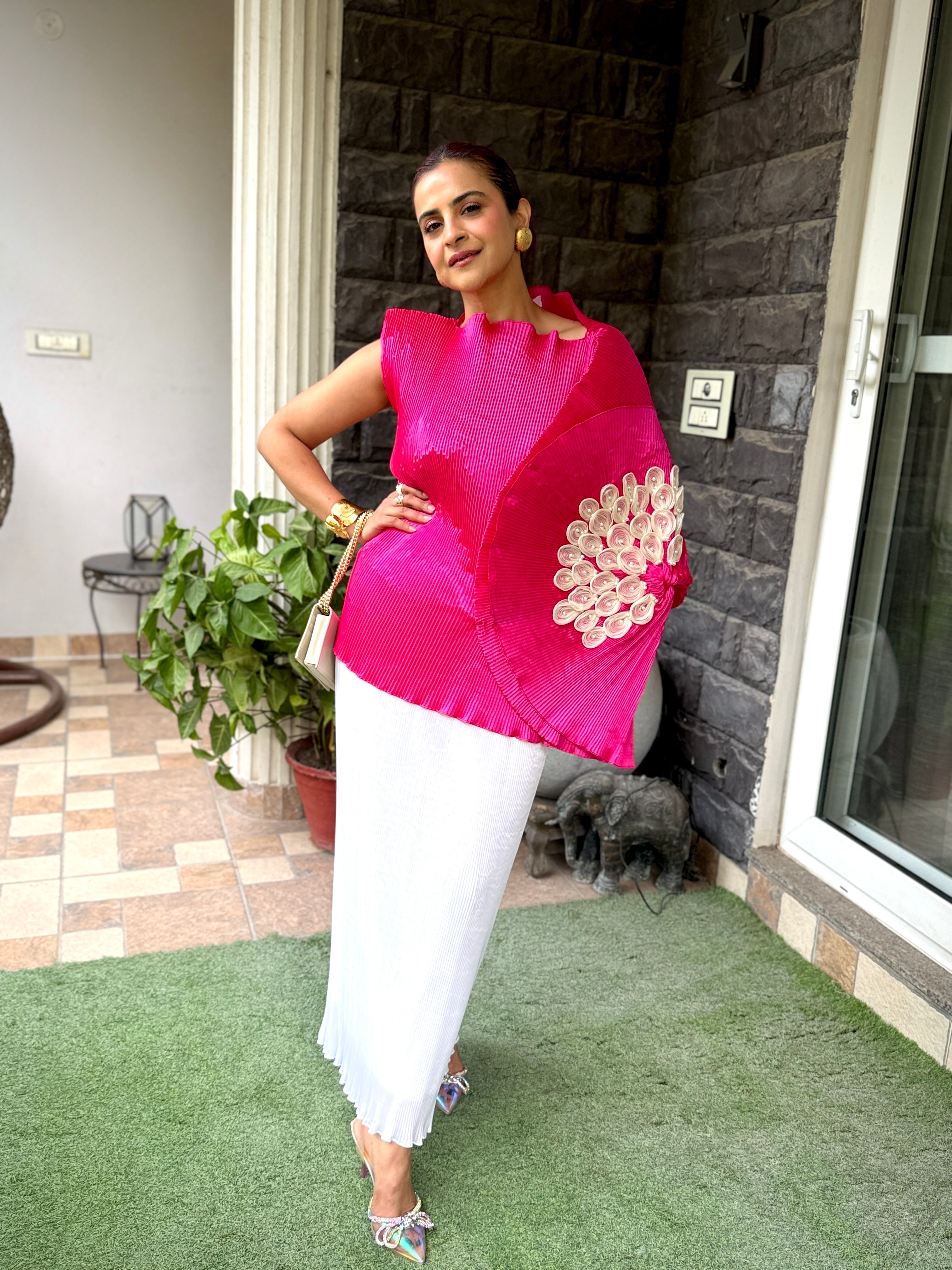 Fushia Flair Lunar Bloom Top in Pink