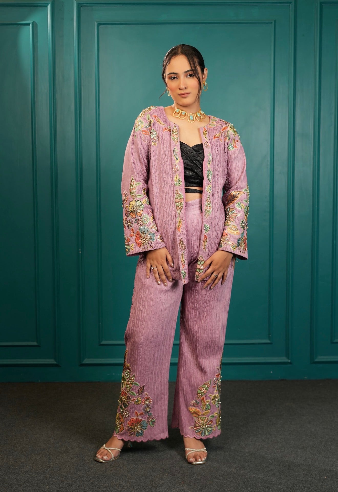 Gulnaar Embellished DENIM CO ORD SET
