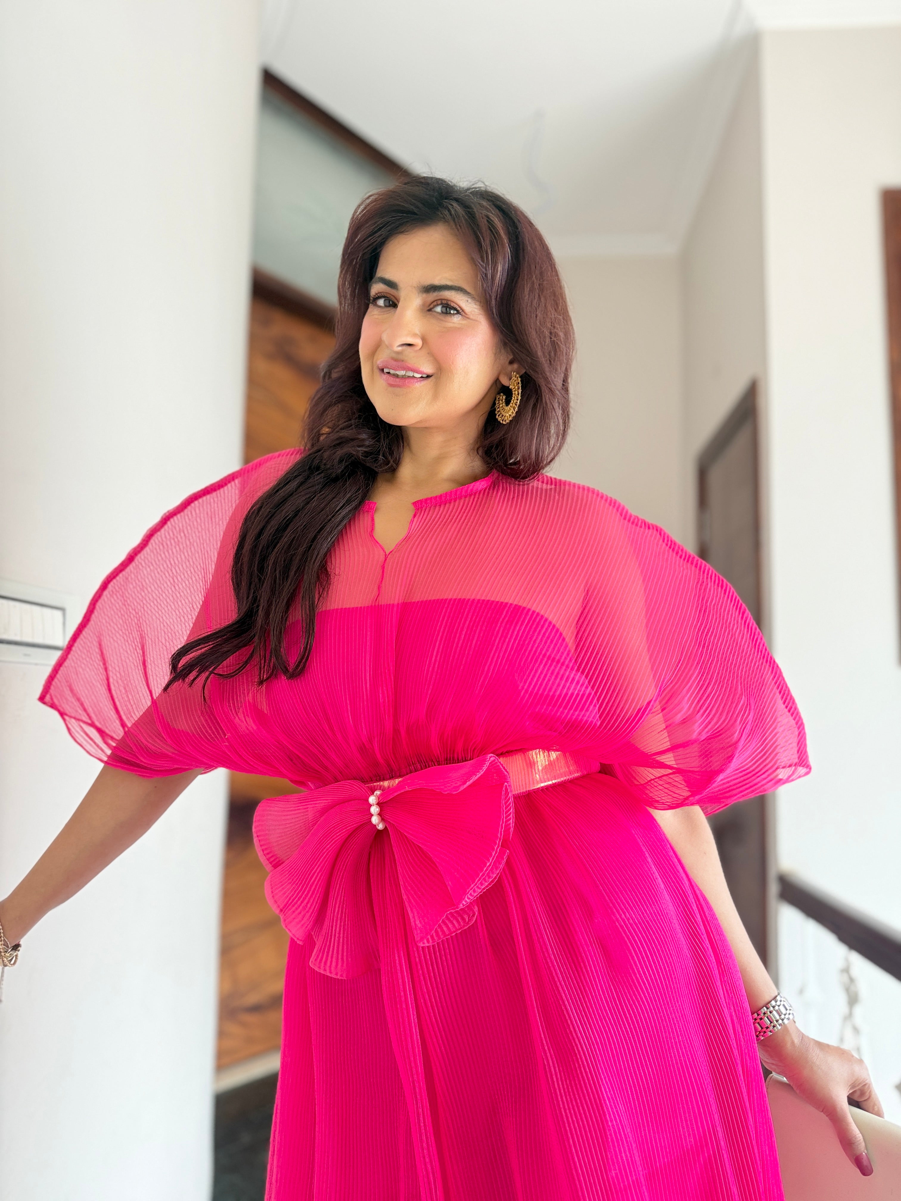 Blush Flame Moon Dress in Pink