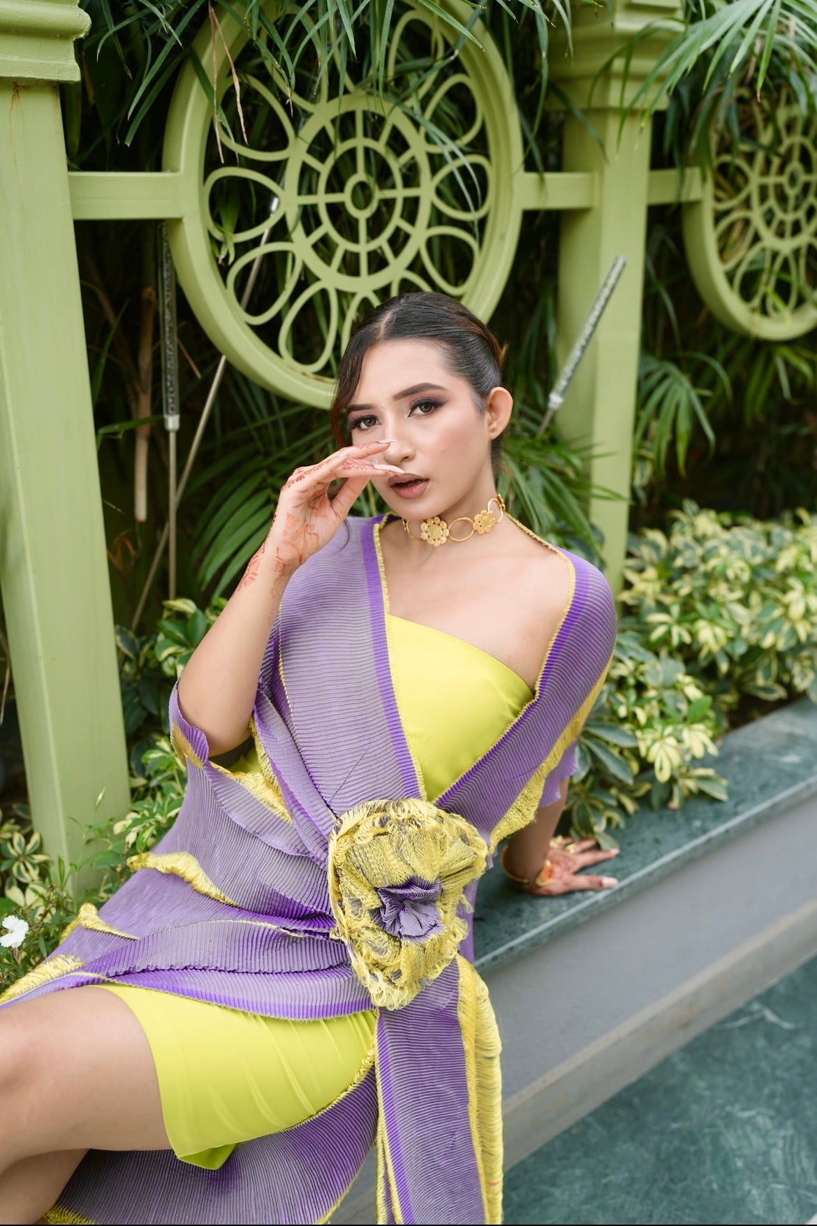 Luxe Wrap dress in Lemon Swirl