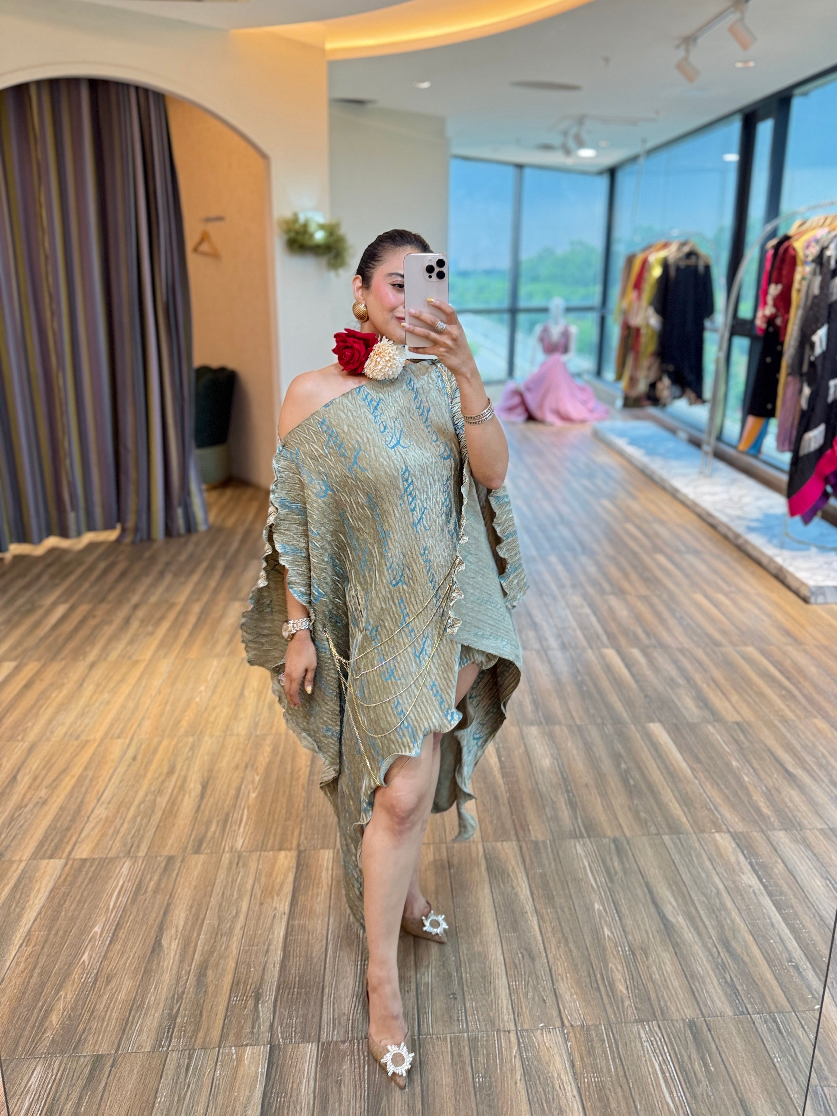 Victorian teal moon kaftan