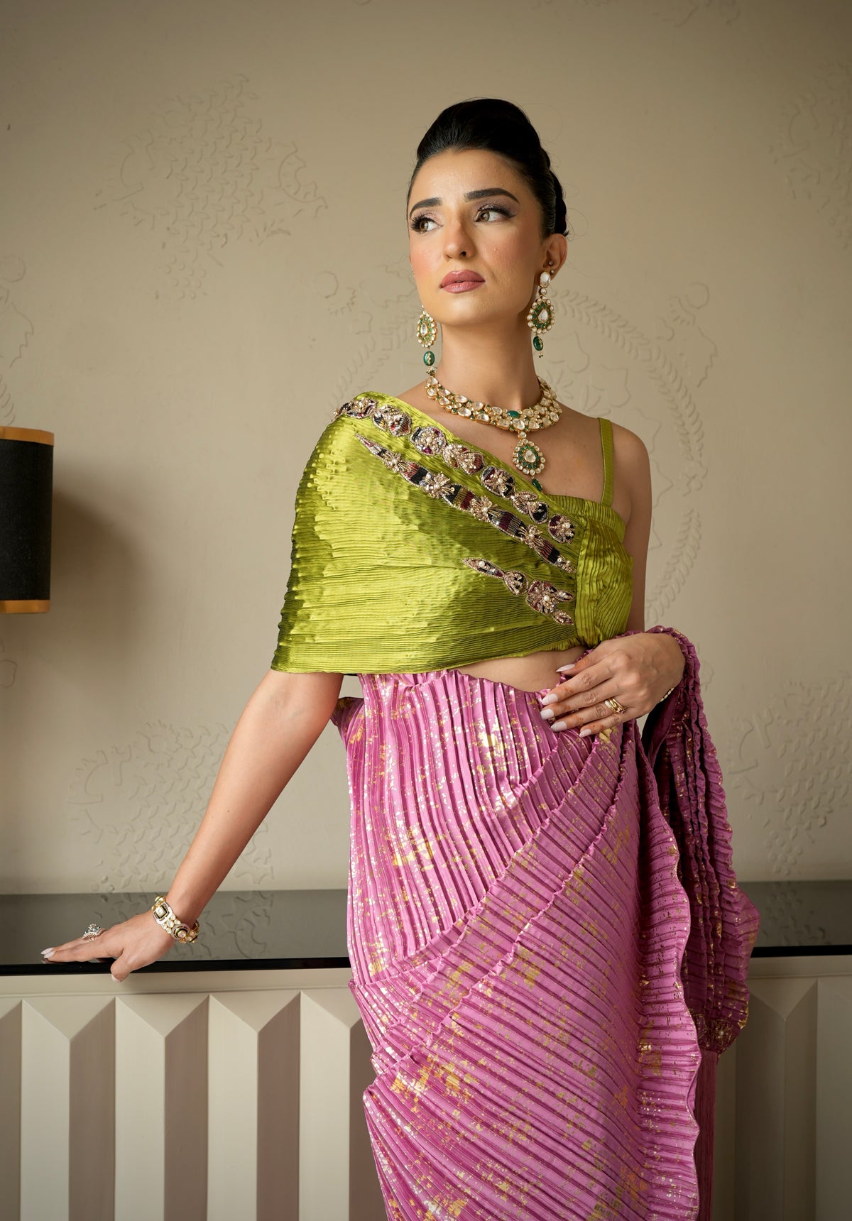 Pataali Saree with Embroidered Blouse