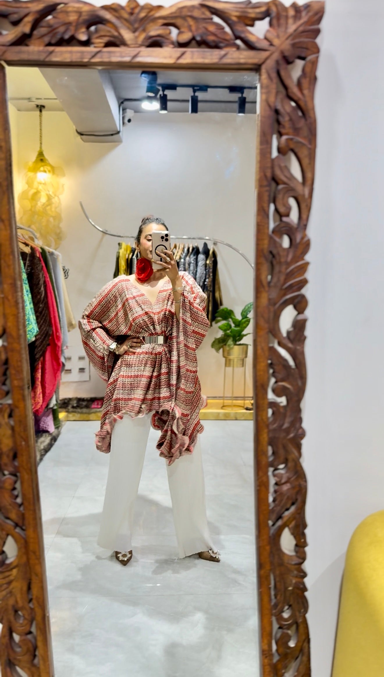 Moon kaftan in red stripe