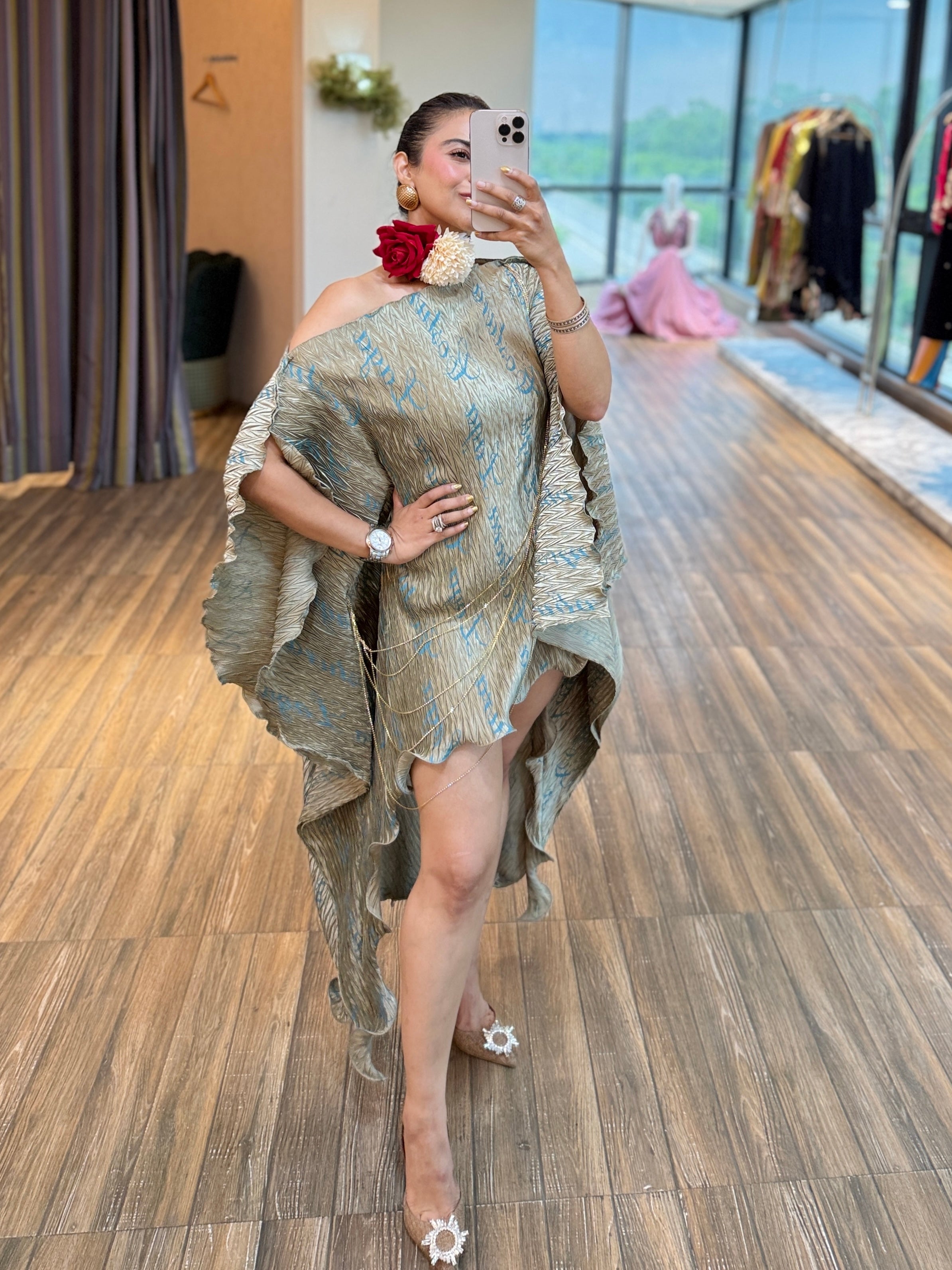 Victorian teal moon kaftan