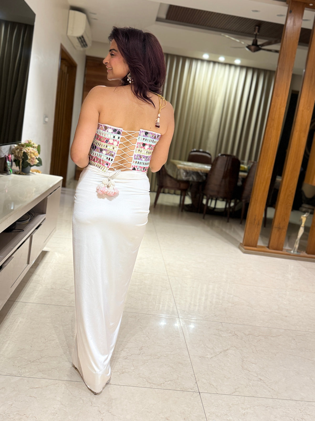 AADA corset set in white