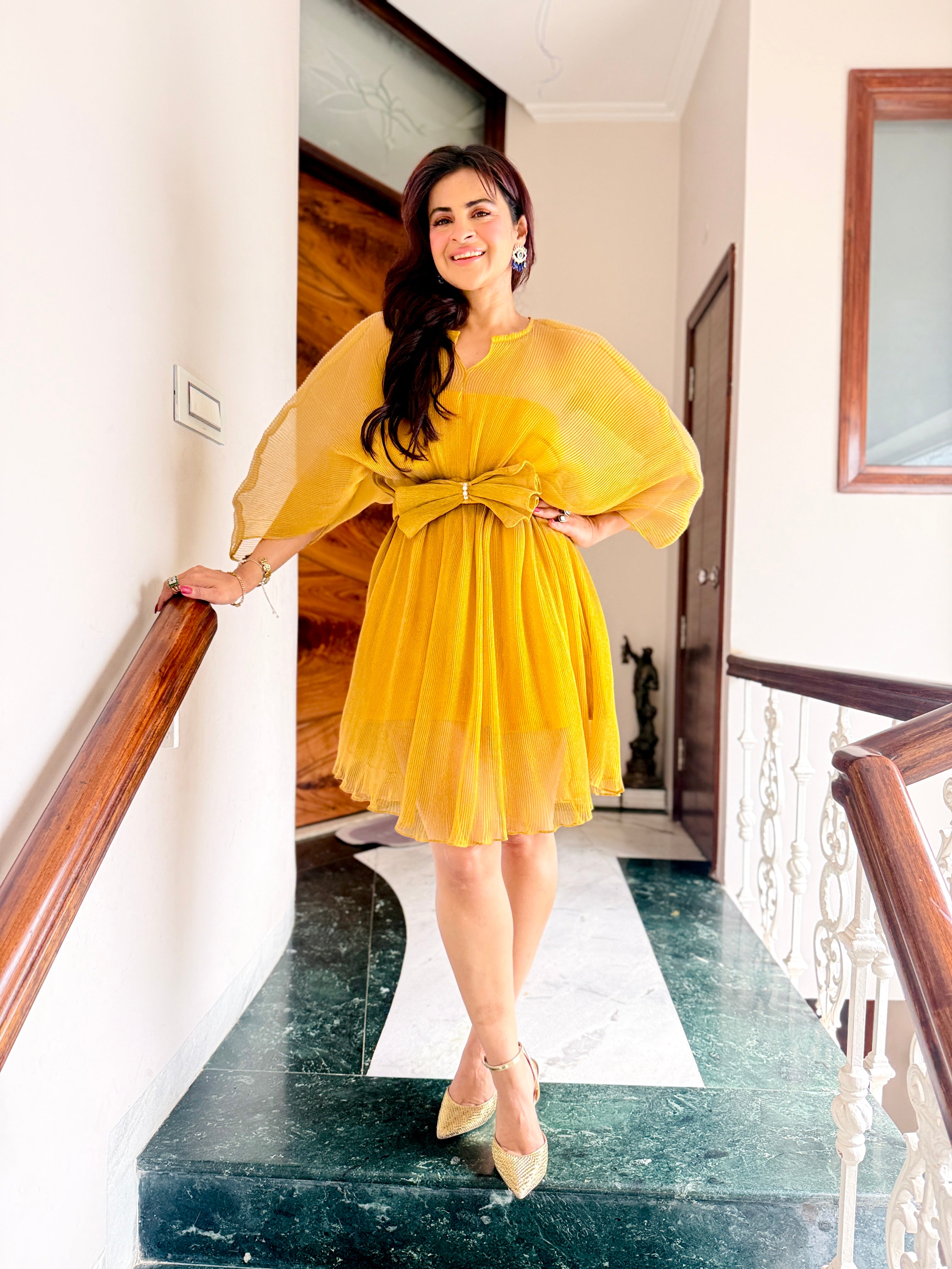 Sunshine Bloom Moon Dress in Golden