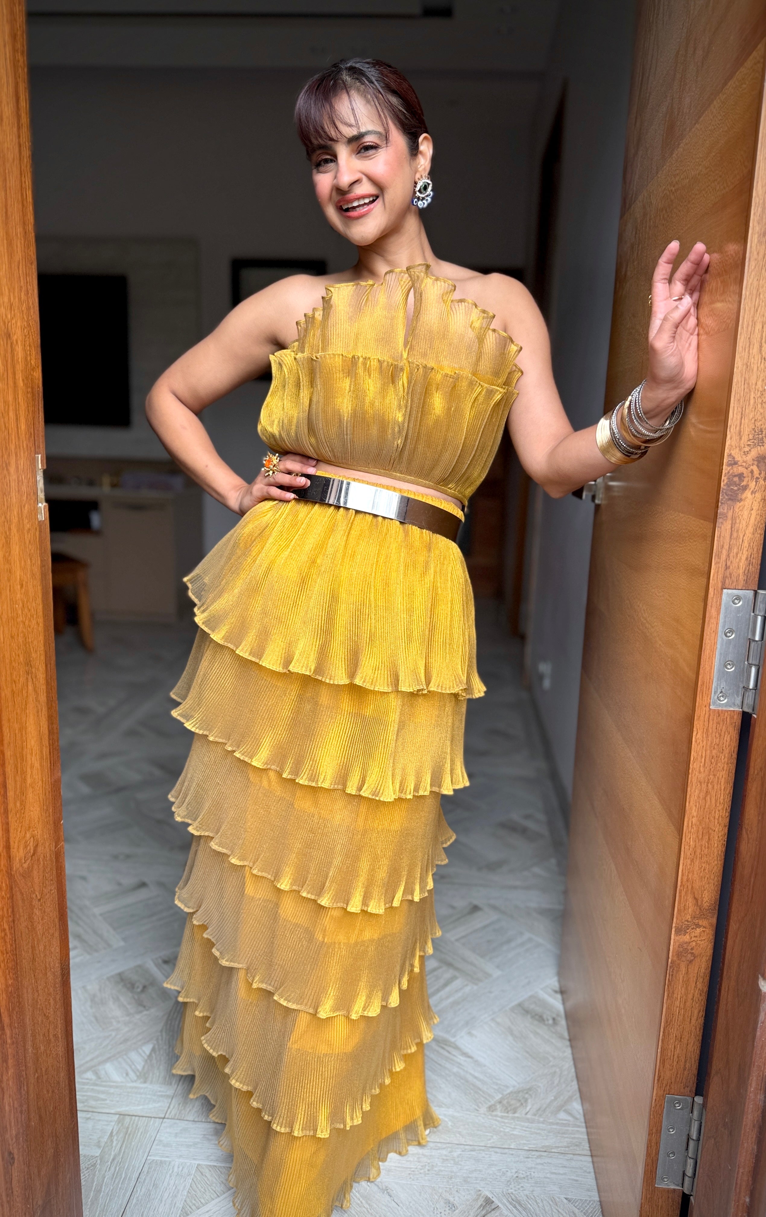 Golden Marigold Tutu Top and Skirt Set