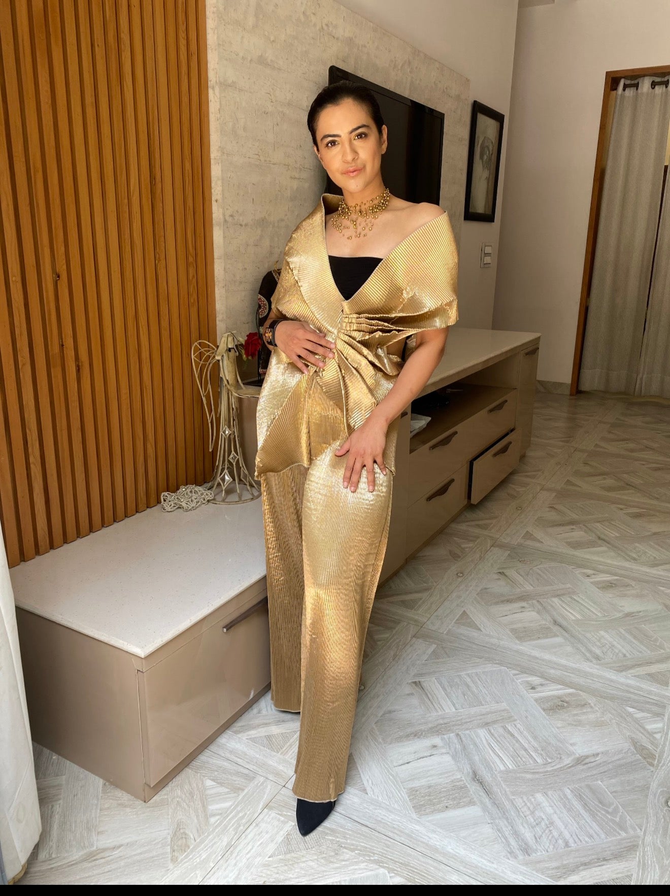 Sona Chandi multidrape pant set