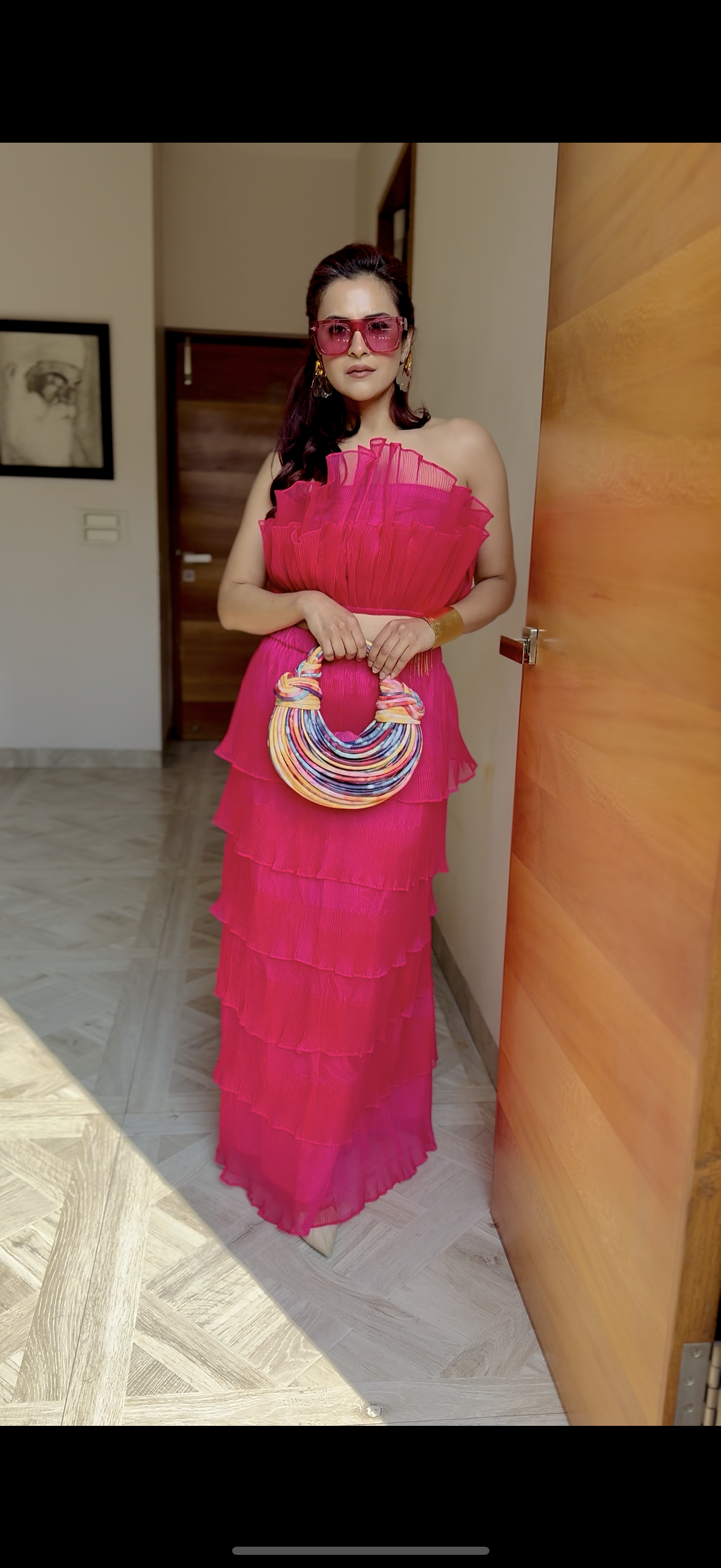 Valentino pink tutu bloom long tutu skirt set