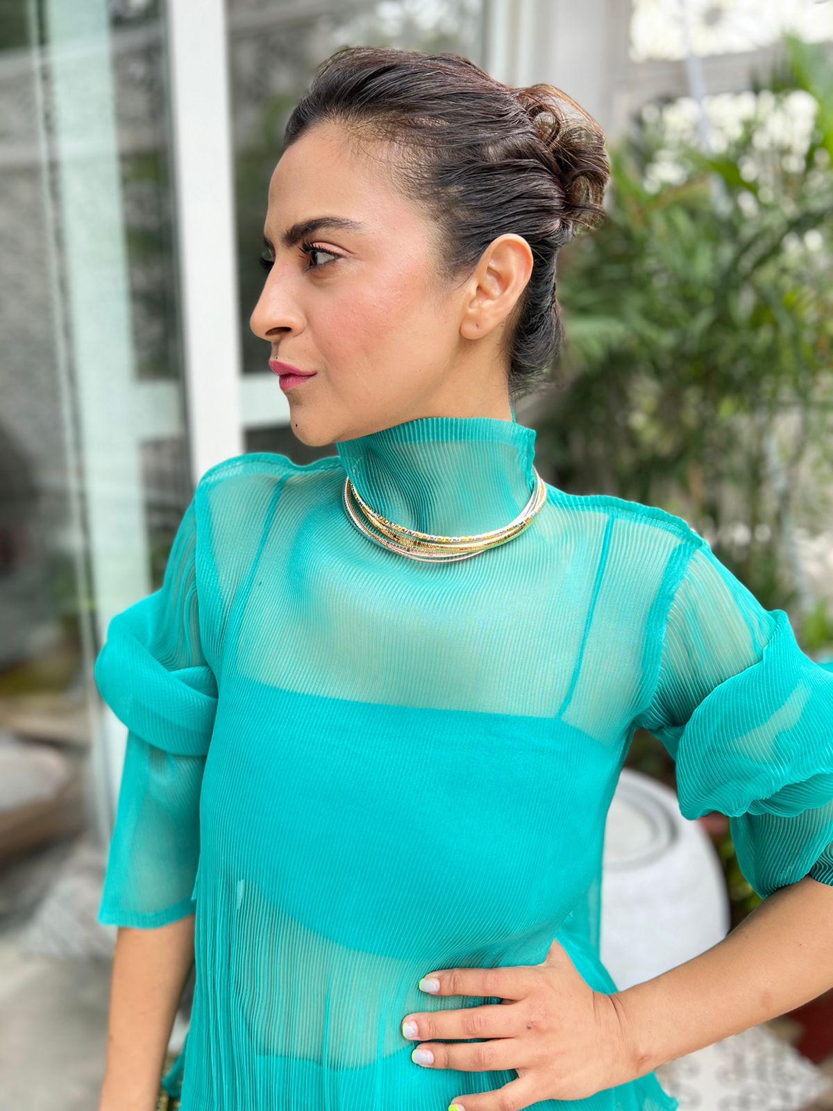 Super Sleeve Top in Turquoise
